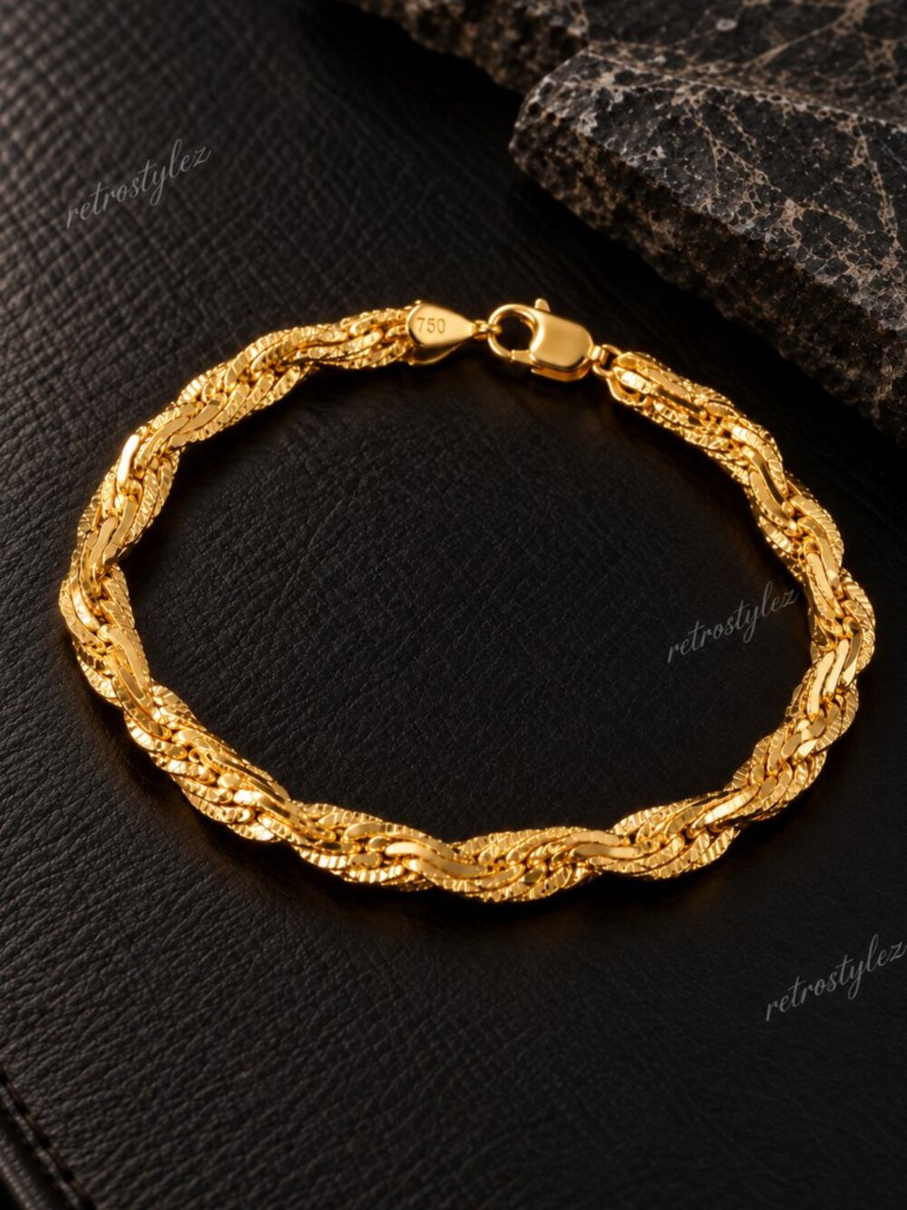8" Womens 18K Gold Chain Link Style Bracelet New 18 K Silver Stamped Jewelry